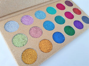 18 Colour Fantasy Gemstone Collection Glitter Eye Shadow Palette - Sparkle and Comfort