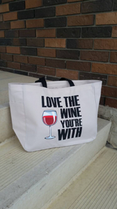 Love the Wine You're with polyester tote bag