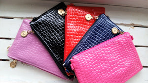 Soft Clutch Zipper Bag (with crossbody attachable strap)