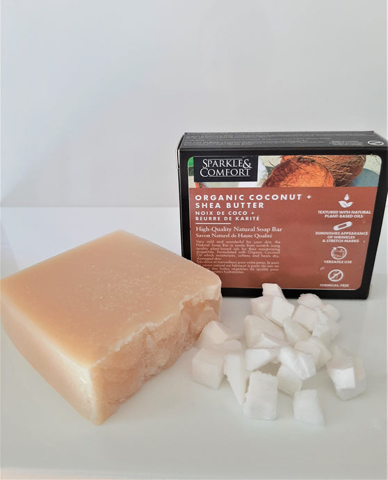 Organic Coconut and Shea Butter Natural Soap - 120g - Sparkle and Comfort