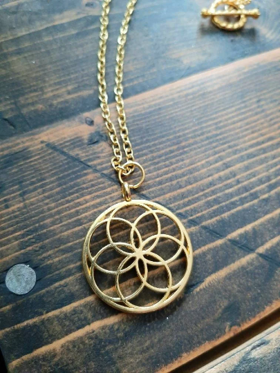 Celtic circle seed of life pendant necklace