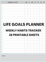 Digital Planner - Life Goals Planner - Weekly Habits Tracker