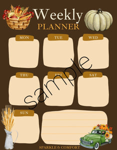 Digital Planner - Weekly Autumn/Fall Theme