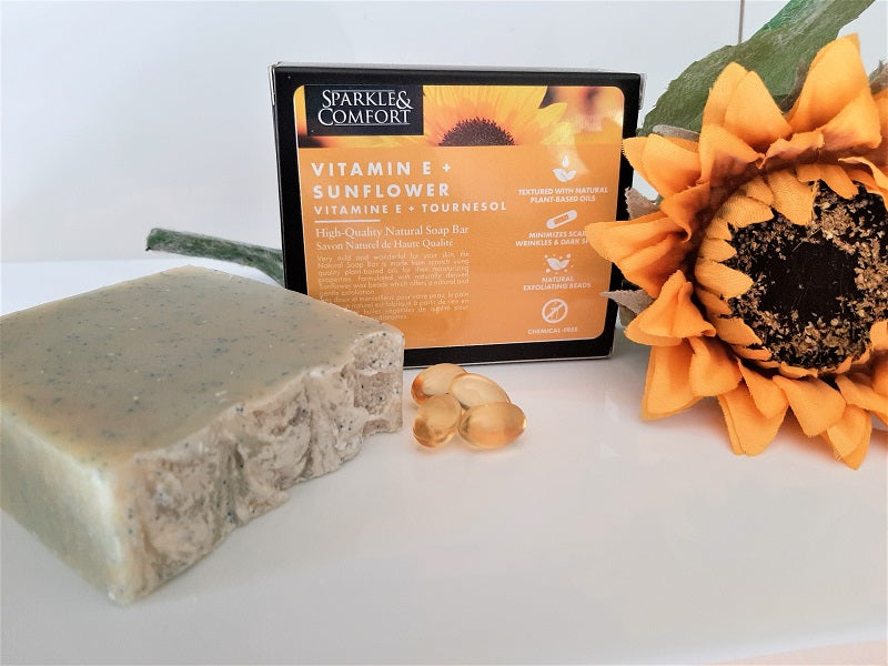 Vitamin E and Sunflower Natural Soap - 120g - Sparkle and Comfort