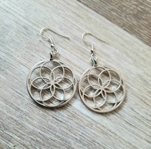 Celtic circle seed of life earrings - silver