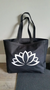 Lotus flower polyester tote bag