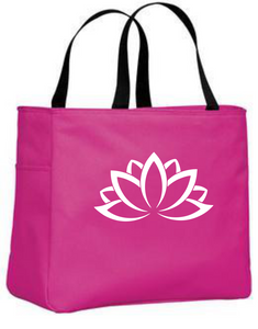 Lotus flower polyester tote bag